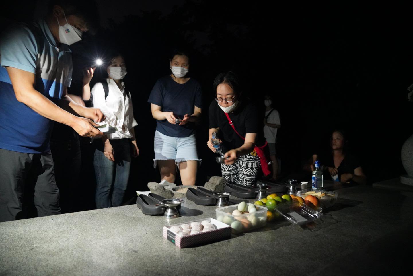 People perform Jesa at Seodal Oreum