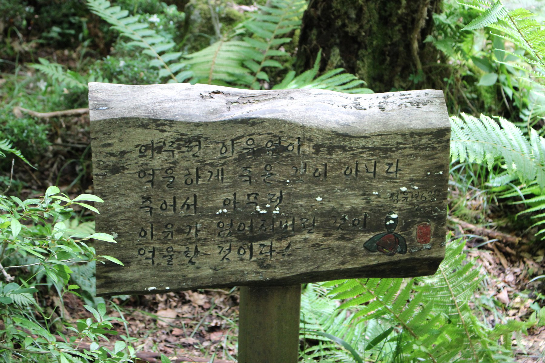 이덕구 산전 옆에 세워진 시.