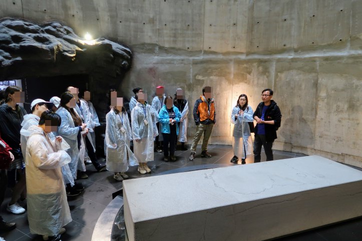 A blank slab of rock at the start of the 4.3 Peace Park exhibition hall symbolizing the nameless victims of the massacre.