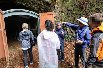 At the entrance of Japanese military bunker